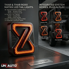 LED X - Style Smoke Taillight for Mahindra Thar 2020 and Thar Roxx