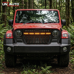 LED Type Imported Front Grille for Mahindra Thar 2020 Onwards | Premium DRL Integrated Design | Bold & Modern Upgrade