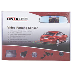 UNIAUTO Video Reverse Parking Sensor with Camera and IRVM Display – For Precision Parking