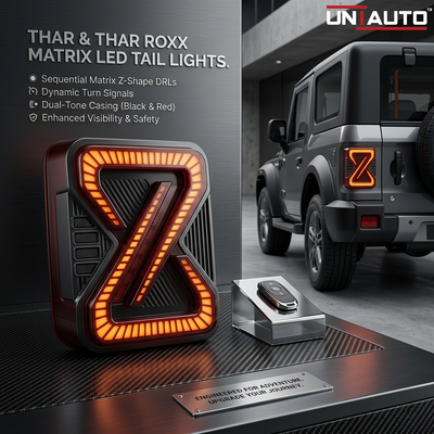 LED X - Style Smoke Taillight for Mahindra Thar 2020 and Thar Roxx
